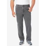 Men's Big & Tall Liberty Blues™ Relaxed-Fit Side Elastic 5-Pocket Jeans by Liberty Blues in Grey Wash (Size 46 38)