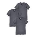 Men's Big & Tall Cotton V-Neck Undershirt 3-Pack by KingSize in Steel (Size 8XL)