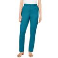 Plus Size Women's Straight Leg Chino Pant by Jessica London in Deep Teal (Size 20 W)