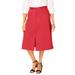 Plus Size Women's Chino Utility Skirt by Jessica London in Bright Red (Size 22 W)