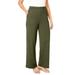 Plus Size Women's Soft Ease Wide Leg Pant by Jessica London in Dark Olive Green (Size M)
