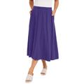 Plus Size Women's Soft Ease Midi Skirt by Jessica London in Midnight Violet (Size 34/36)