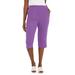 Plus Size Women's Soft Ease Capri by Jessica London in Bright Violet (Size 22/24)