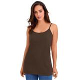Plus Size Women's Cami Top with Adjustable Straps by Jessica London in Chocolate (Size 22/24)