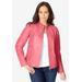 Plus Size Women's Zip Front Leather Jacket by Jessica London in Tea Rose (Size 18 W)