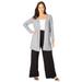 Plus Size Women's Everyday Knit Open Front Cardigan by Jessica London in Heather Grey (Size 34/36)