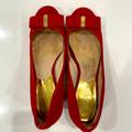 Michael Kors Shoes | Michael Kors Red Bow Velvet Heels | Color: Red | Size: 8