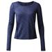 Lululemon Athletica Tops | Lululemon Intensi-Tee Long Sleeve Fitness Top Heathered Navy Size 8 | Color: Blue | Size: 8