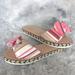 Kate Spade Shoes | Nib W/Bag | Kate Spade Slip On Shoe | Idalah Striped Bow Espadrille Sandals | 7m | Color: Cream/Pink | Size: 7