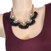 J. Crew Jewelry | J. Crew Brushed Gold Tone Chunky Chain Black Fan Bib Deco Statement Necklace | Color: Black/Gold | Size: Os