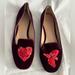 Tory Burch Shoes | New Tory Burch Sz 9 Purple Burgundy Velvet Lofer Beaded Heart And Dove | Color: Purple | Size: 9