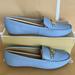 Michael Kors Shoes | Michael Kors Reed Loafer Tumbled Faux Leather 49s3rdfp1l Pale Blue New | Color: Blue/Gold | Size: Various