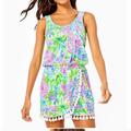 Lilly Pulitzer Pants & Jumpsuits | Lilly Pulitzer Jarrett Lilly Loves Hawaii Print Romper Skort Size Xxs | Color: Green/Pink | Size: Xxs