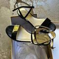 Michael Kors Shoes | Michael Kors Kaylee Flat Black Patent Leather Sandal Size 7 1/2m | Color: Black | Size: 7.5