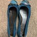 Tory Burch Shoes | Never Worn Tory Burch Blue Snakeskin Flats - Size 6 | Color: Blue | Size: 6