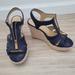 Michael Kors Shoes | Michael Kors Wedge Sandals | Color: Blue/Gold | Size: 7.5