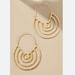 Anthropologie Jewelry | New Anthropologie Golden Hammered Hoop Earrings | Color: Gold | Size: Os