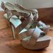 Jessica Simpson Shoes | Jessica Simpson Endo High Heel Strappy Sandal Size 6 Pre-Owned | Color: Cream | Size: 6