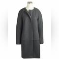 J. Crew Jackets & Coats | J. Crew Wool Blend Coat With Faux Leather Trim | Color: Gray | Size: 8