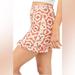 Free People Skirts | Free People Women’s Skirt Size Xs Romi Ruched Mesh Skirt Geometric Print Nwt | Color: Orange/Red | Size: Xs