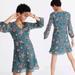 Madewell Dresses | Madewell Floral Green Long Sleeves Marguerite Dress Butterfly Garden Size 2 | Color: Green | Size: 2