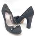 Coach Shoes | Coach Logo Pumps Black Textile Leather Trim Silver Hardware Round Toe 10 | Color: Black | Size: 10