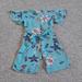 Jessica Simpson One Pieces | Jessica Simpson Toddler Floral Romper | Color: Blue/White | Size: 2t