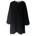 Madewell Dresses | Madewell Long Sleeve Surplice V-Neck Side Tie Black Mini Dress Xx-Large Xxl | Color: Black | Size: Xxl