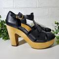 Madewell Shoes | - Madewell Andie Wooden Block High Heel Sand | Color: Black/Tan | Size: 7