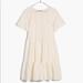 Madewell Dresses | Madewell Linen-Blend Flutter-Sleeve Tiered Mini Dress Size S $128 | Color: Cream | Size: S