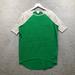 Lularoe Tops | Lularoe Top T-Shirt Womens Xxs 3/4 Sleeve Raglan Crew Neck Green Curved Hem Gray | Color: Green | Size: Xxs