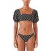 Kate Spade Swim | Kate Spade New York Lia Logo Dot Puff Sleeve Bathing Suit Nwt | Color: Black/White | Size: S