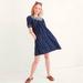 Madewell Dresses | Madewell Embroidered Puff Sleeve Babydoll Short Sleeve Dress | Color: Blue/Cream | Size: S