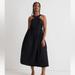 Madewell Dresses | Madewell Poplin Halter Tiered Midi Dress Sz 6 Nl129 | Color: Black | Size: 6