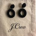 J. Crew Jewelry | J.Crew Black Mini Beaded Drop Hoop Earrings | Color: Black | Size: Os