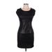 Bebop Casual Dress - Party Scoop Neck Short sleeves: Black Solid Dresses - Women's Size Medium