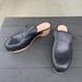 J. Crew Shoes | J. Crew Black Leather Studded Wooden Clogs Mules Size 10 | Color: Black | Size: 10