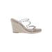 Steven New York Wedges: Silver Shoes - Women's Size 10 - Open Toe