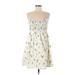 Shein Casual Dress - A-Line Scoop Neck Sleeveless: Yellow Floral Dresses - Women's Size 6