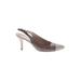 Salvatore Ferragamo Heels: Pumps Stilleto Cocktail Party Gray Print Shoes - Women's Size 8 - Pointed Toe