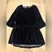 Madewell Dresses | Madewell Black Velvet Bell Sleeve Mini Dress Size Small | Color: Black | Size: S