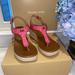Michael Kors Shoes | Michael Kors Laney Thong Sandals, Size 7.5, Color: Rubin Red | Color: Gold/Red | Size: 7.5