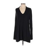 Calypso St. Barth Casual Dress - Mini V-Neck Long sleeves: Black Solid Dresses - Women's Size Small