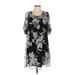 Maeve Casual Dress - Shift Scoop Neck Short sleeves: Gray Floral Dresses - Women's Size X-Small