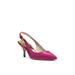 Michael Kors Shoes | Michael Kors Womens Pink Kelsey Pointed Toe Kitten Heel Leather Slingback 7.5 M | Color: Pink | Size: 7.5