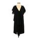 Adrianna Papell Casual Dress - Wrap: Black Dresses - Women's Size 4