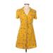 Blue Rain Casual Dress - Shirtdress: Yellow Dresses - Women's Size Medium