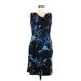 Ann Taylor Casual Dress - Sheath: Blue Print Dresses - Women's Size 2