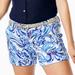 Lilly Pulitzer Shorts | Lilly Pulitzer 5" Callahan Knit Shorts Resort White Don’t Be Jelly Print | Color: Blue/White | Size: 10