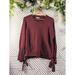 Madewell Sweaters | Madewell Women's Tie Cuff Pullover Sweater Maroon Burgundy Size Small | Color: Red | Size: S